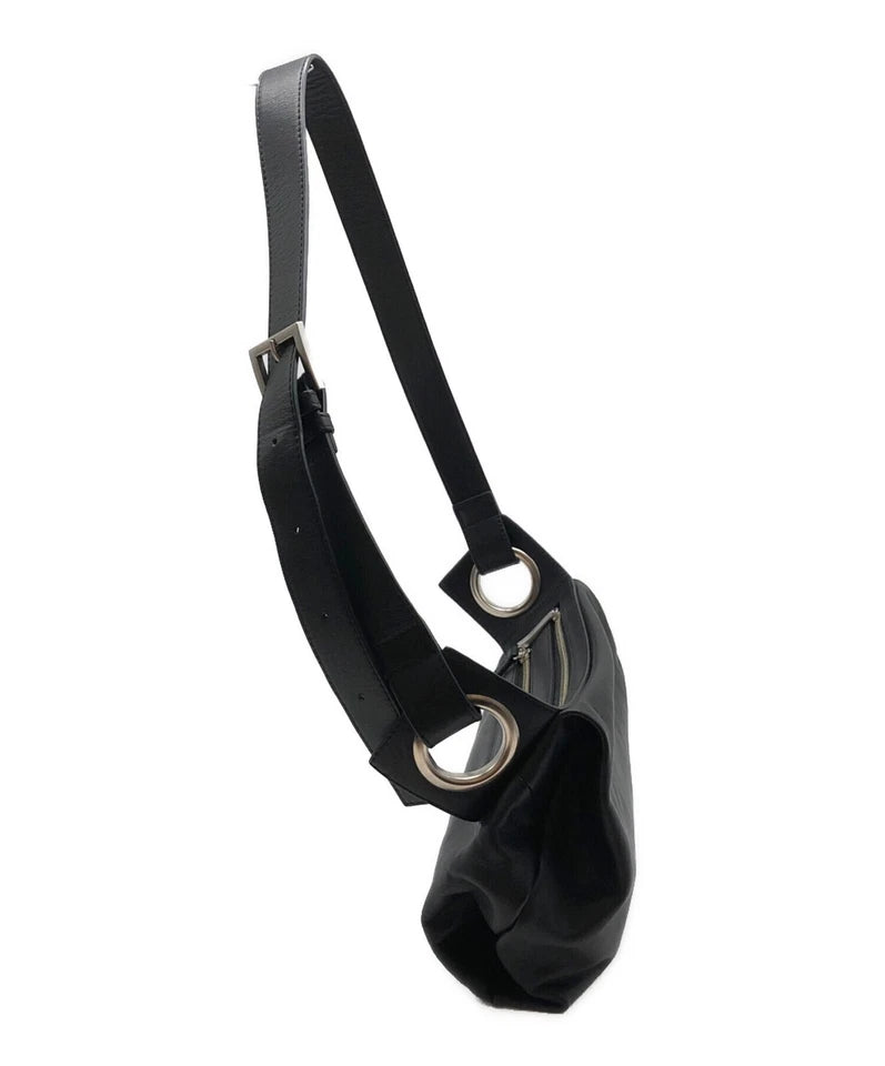 KAWA KAWA JAPAN. Black Hatome Leather Shoulder Bag