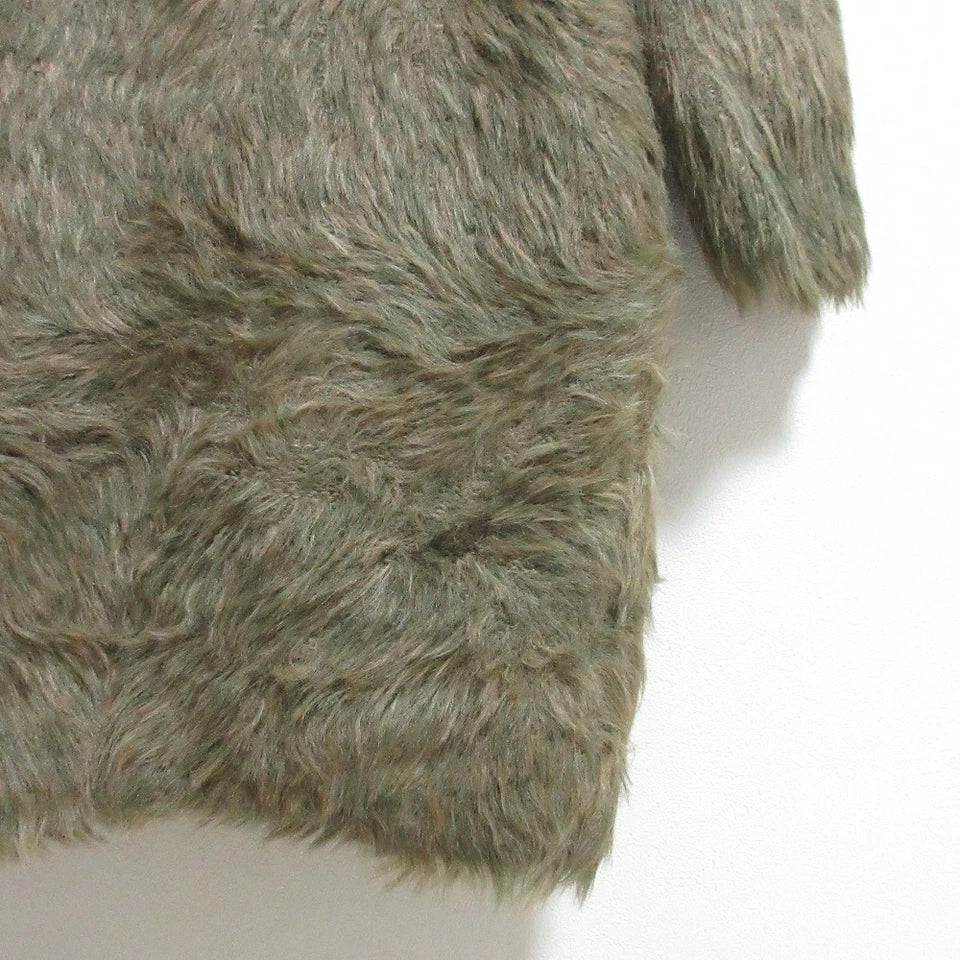 RAY BEAMS JAPAN. KHAKI COLOR LONG SHAGGY Knit Cardigan
