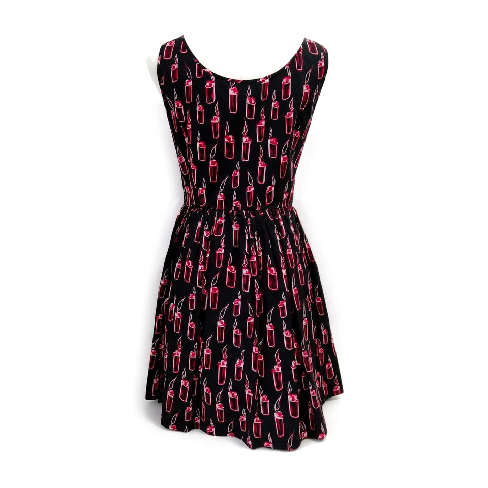 Miu Miu Italy. ERIWAKAYAMA SPECIAL LTD ED. Black Printed Geometric Abstract Cotton Dress