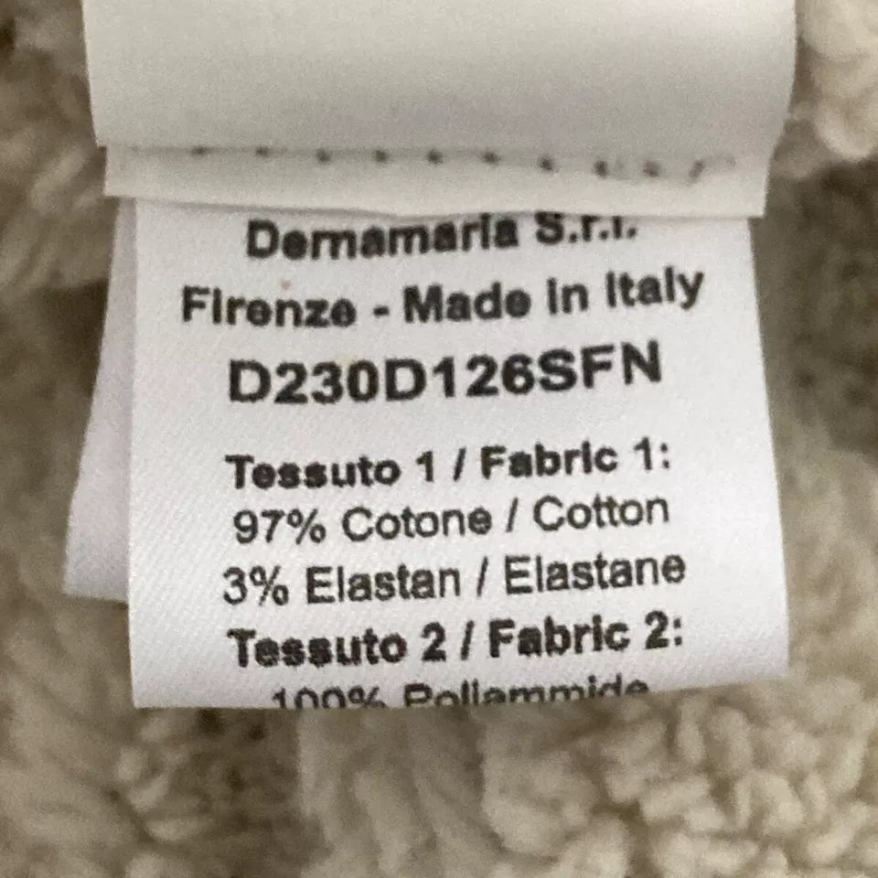 ERMANNO SCERVINO  ITALY Vintage Beige Cotton, Polyurethane Coat Fur Trim