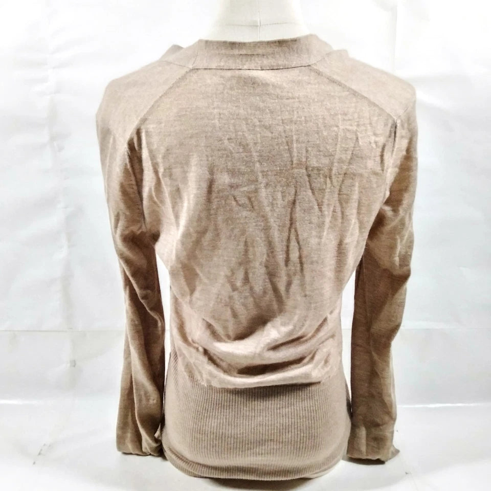 Hermes Paris. Beiges/Grays Cashmere/Silk Cardigan Style Top