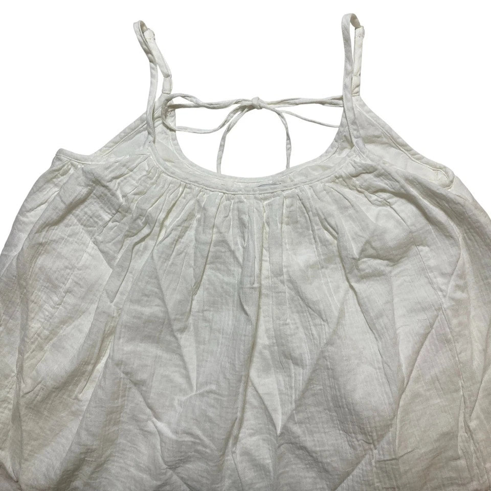 GREYCHORD JAPAN. White Cotton Gathered Camisole Dress