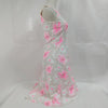 Chloe Paris. White, Pink Floral Silk/PolyTech/Cotton Dress
