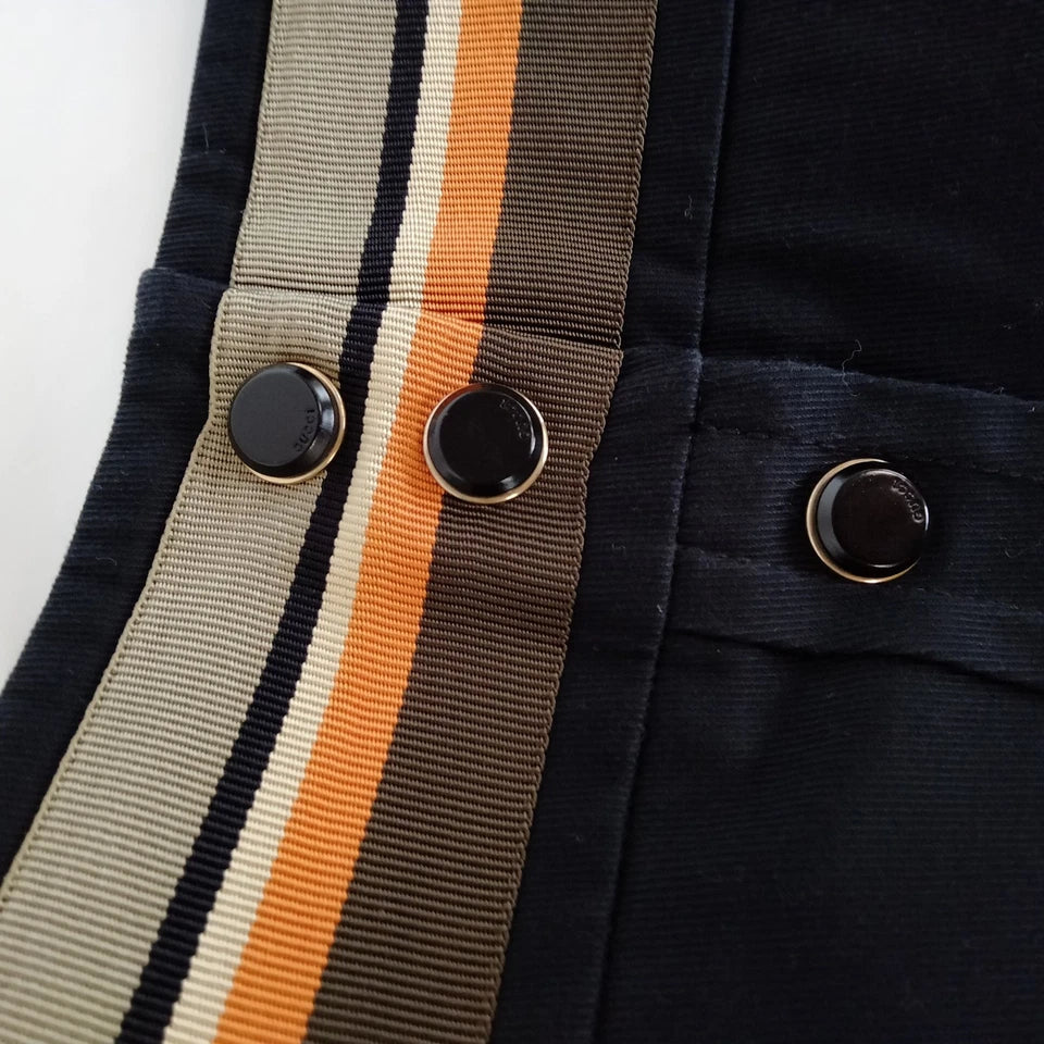 Gucci Italy. Vintage Black Cotton Polyurethane Skirt