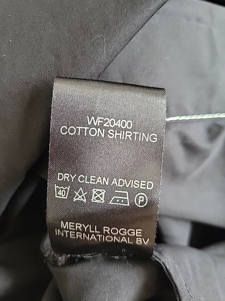 Meryll Rogge Belgian. Black Big Collar Cotton Poplin Contrast Stitch Shirt  2025 Paris Andam Fashion Award Winner