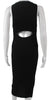 Rag & Bone NY. Black Bodycon Cotton Scoop Neck Midi Sleeveless Dress