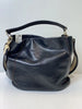 Kitamura Japan. Black Pebbled Leather Shoulder Bag w/Long Attachable Strap
