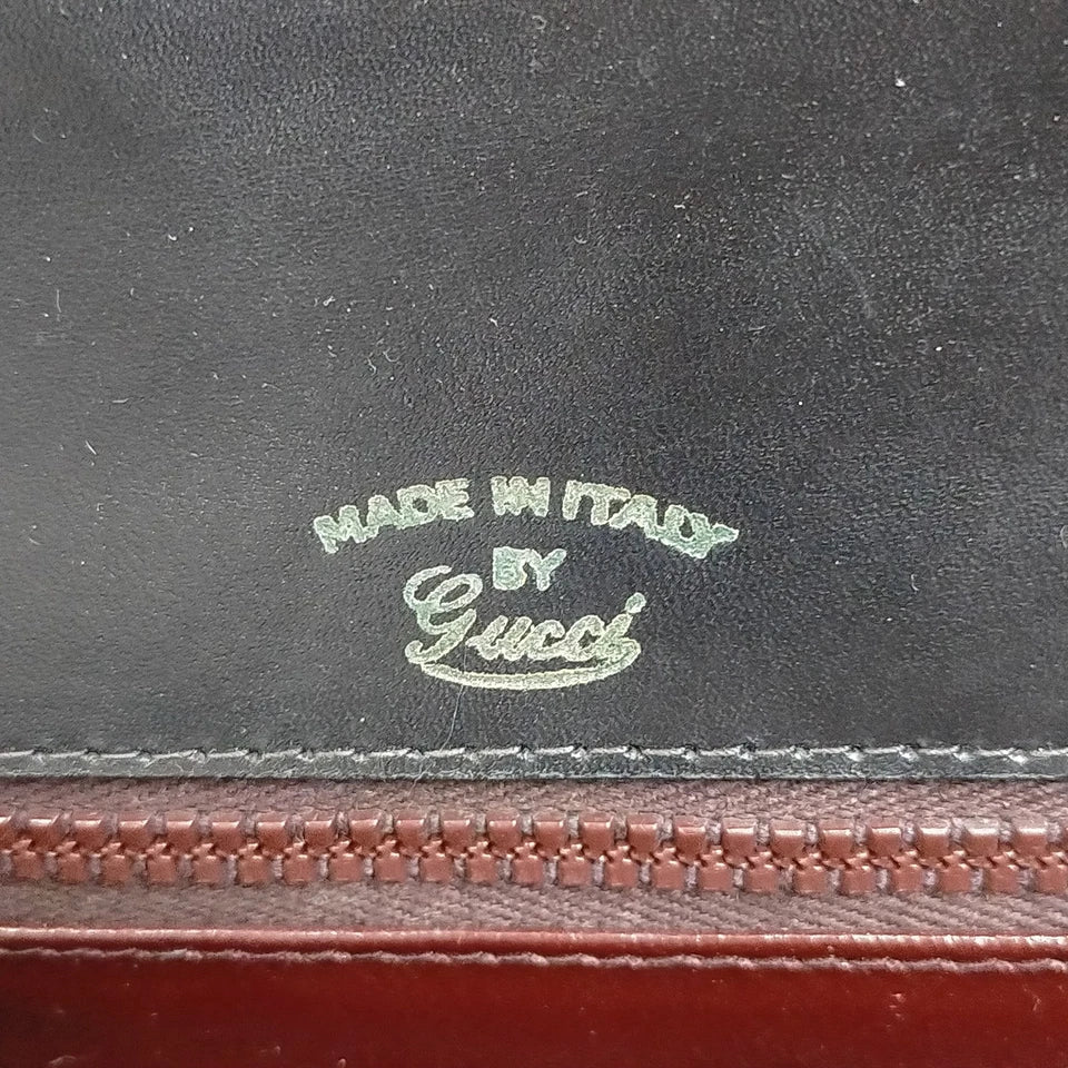 Gucci Italy. Vintage Black Leather Shoulder Bag / Hand Bag