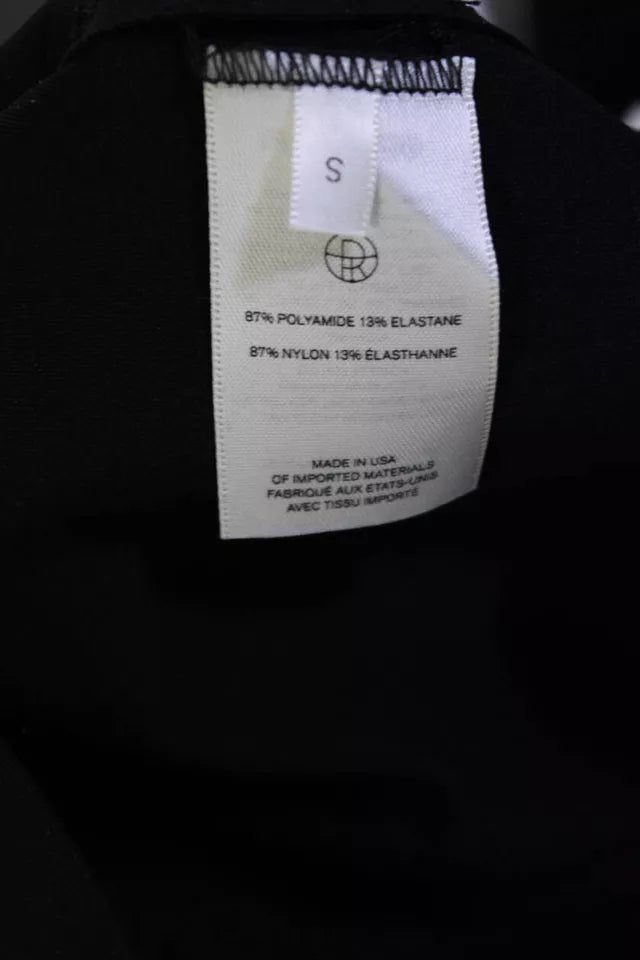 The Row NY. NEW W/TAGS. Black Elastic V-Neck Long Sleeve Bodycon Knee Length Dress