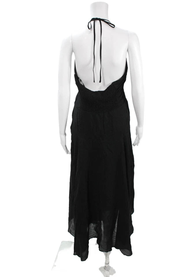 DONNA KARAN. DKNY. Black Rayon Maxi Full Length Sundress