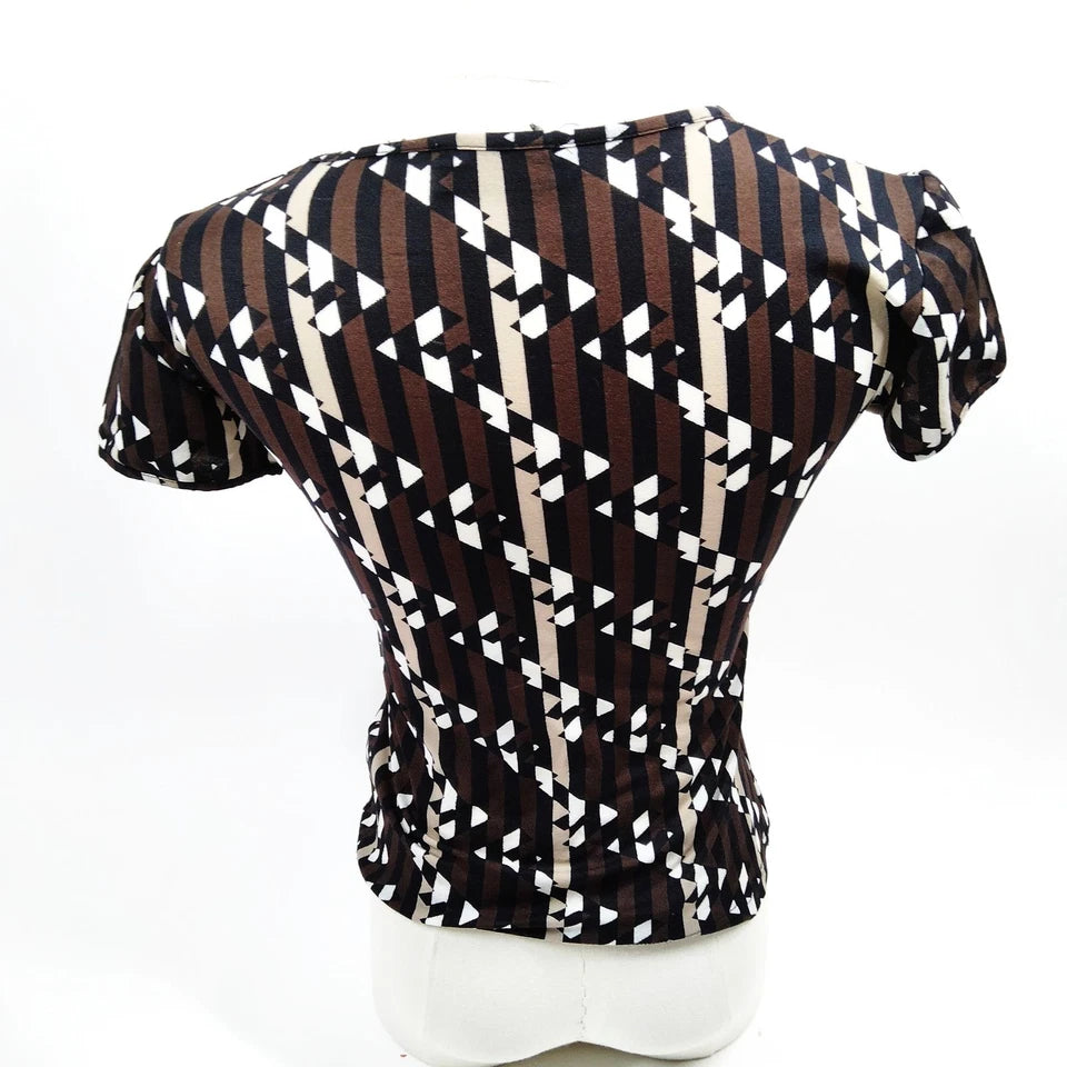Fendi Italy. Abstract Logo Printed Nylon Top