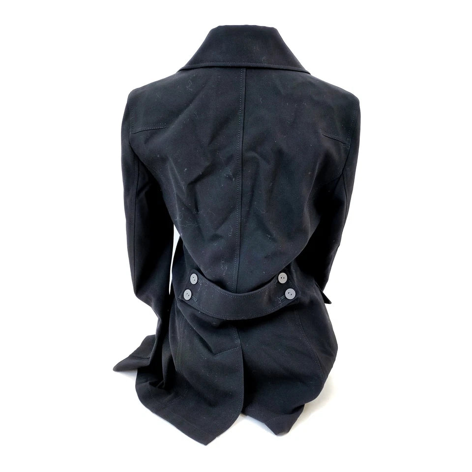 Burberry UK. Black Cotton Trench Style Coat
