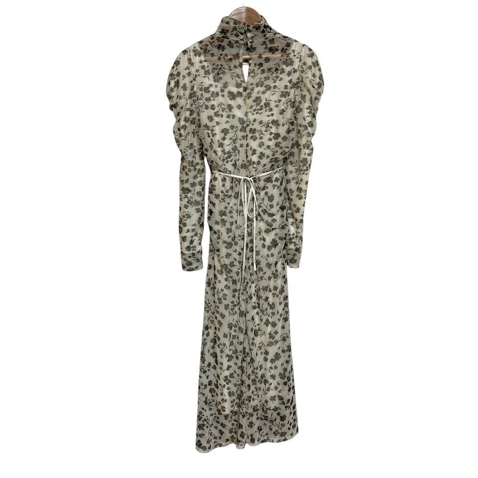 LILY BROWN JAPAN. NEW W/TAGS. 26SS COLLECTION Beige Cutting Tulle Print Dress