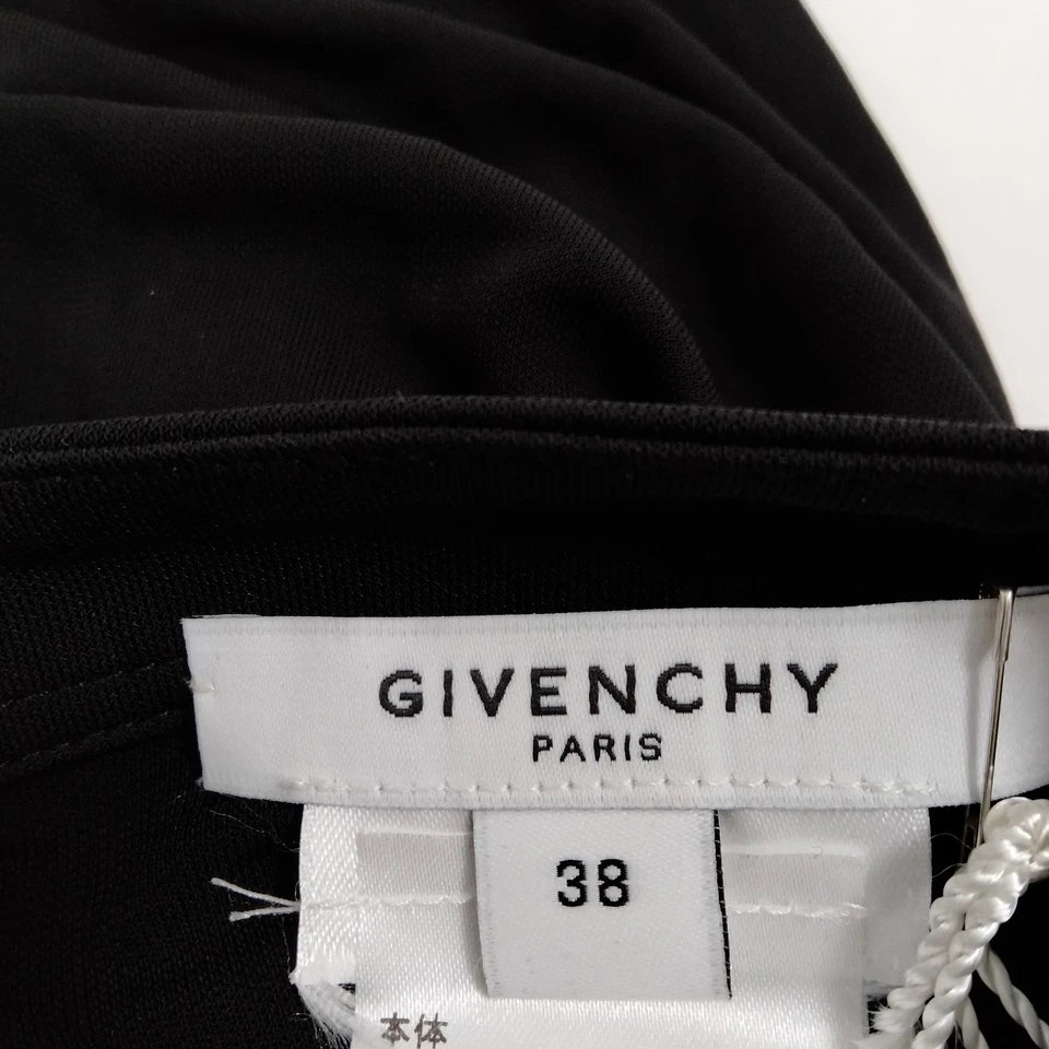 Givenchy Paris. Black Rayon Gathered, Ruched, Skirt, w/Zipper AccentS