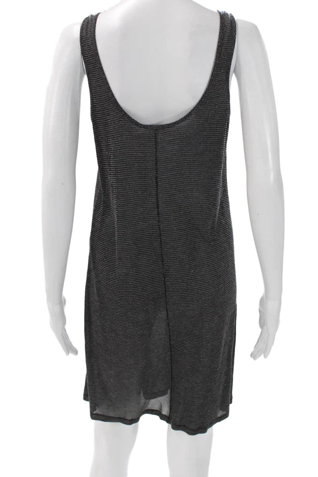 Rag & Bone NY. Gray Mini Striped Viscose Tank Dress