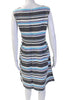 Courreges Paris. Black Striped Sleeveless  A-Line Shift Dress