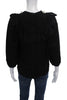 Simone Rocha London. Black Viscose Embellished Collar Round Neck 3/4 Sleeve Button Blouse