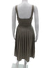 Max Mara ITALY. Brown Sleeveless Square Neck Overall Dress