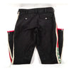 Gucci Italy. UNISEX Black Cotton Polyurethane Red Stripe Gucci Logo Pants