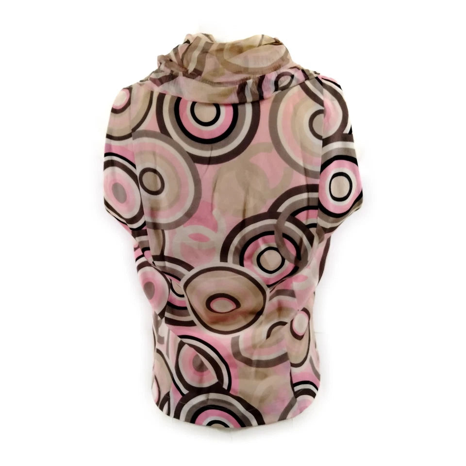 Chanel Paris. Vintage Abstract Prink Silk Blouse