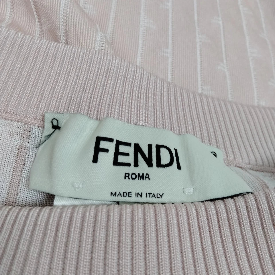 Fendi Italy. Vintage Pink Rayon Knit Long Skirt