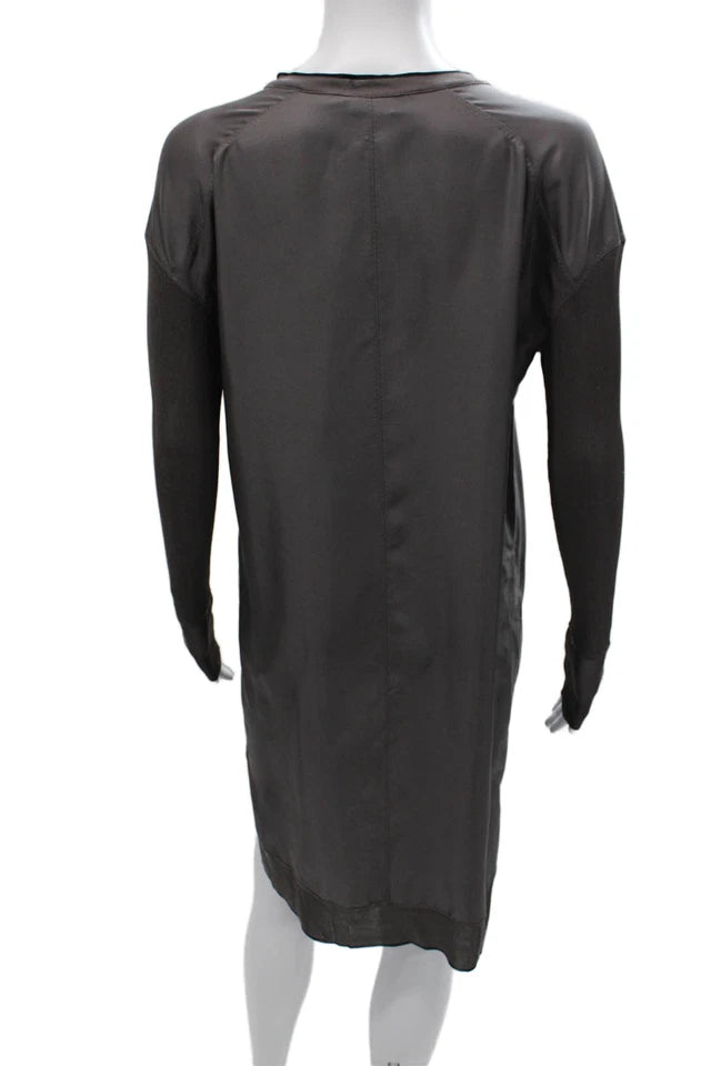 Rag & Bone NY. NEW W/TAGS. Gray Silk Long Sleeves Shift Dress