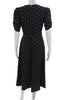 DONNA KARAN DKNY  Black Polka Dot Knee Length Round Neck Fit & Flare Dress