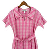 CARON CALLAHAN NYC. Pink Plaid Belted Arthur Dress