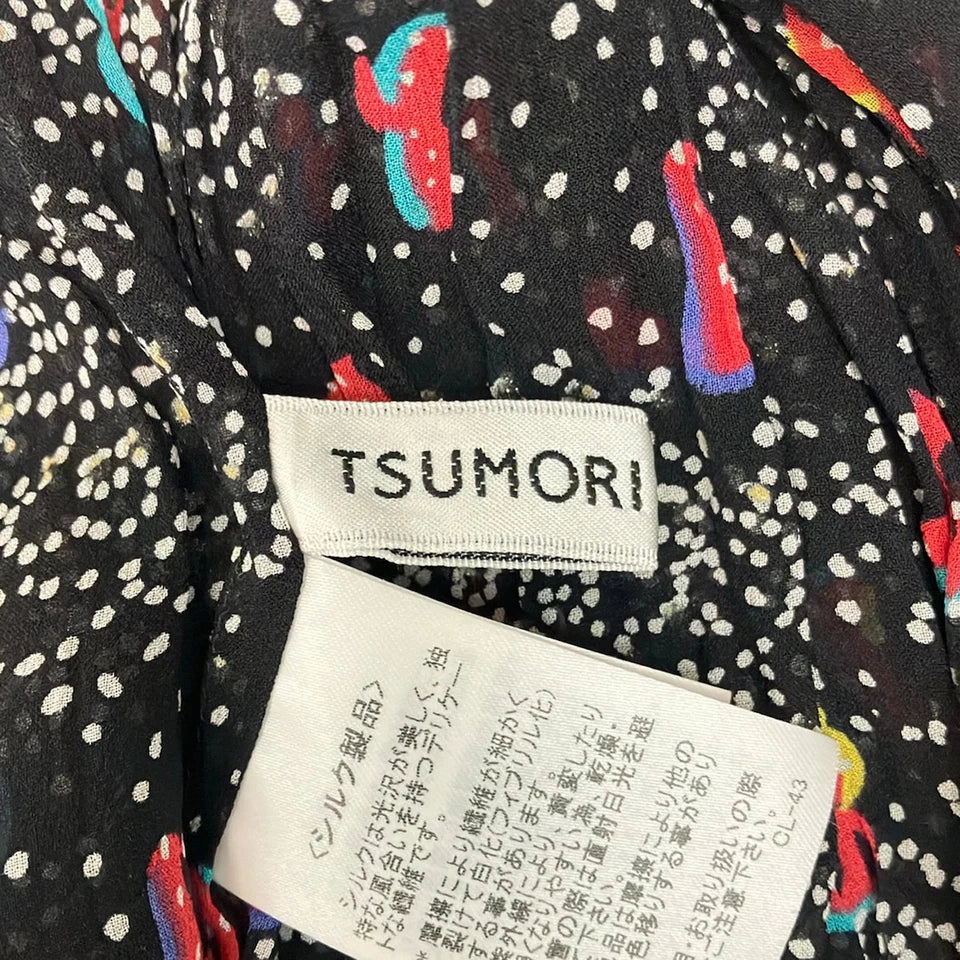 TSUMORI CHISATO JAPAN. Black Pink Multi Color Skirt