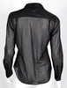COMME DES GARCONS JAPAN. Black Sheer Jersey Peter Pan Collar Button-Front Blouse
