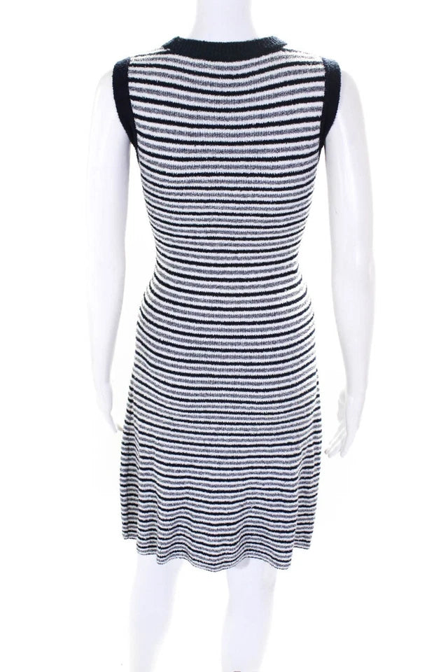 Rag & Bone NY. White, Navy, Blue Tight Knit Striped Tank Dress