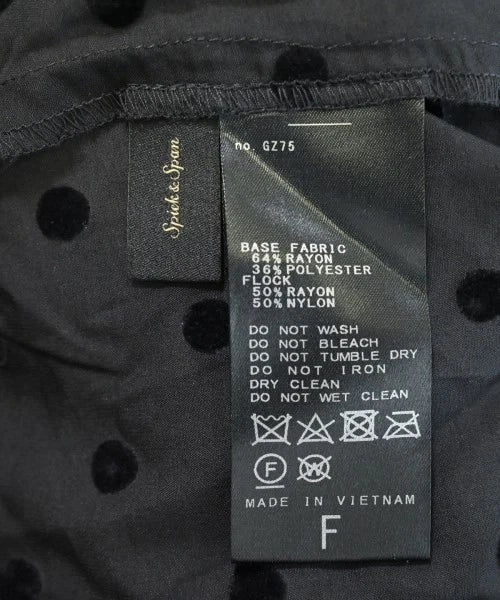 Spick and Span Japan. Black (Dot Pattern) Semi-Sheer Shirt Dress