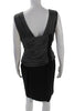 Alberta Ferretti Italy. Gray Textured One Sleeve Ruched Zip Pencil Dress