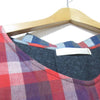 AS KNOW ANY WEAR JAPAN. Red/Grey Plaid Pattern Long Sleeve Dress