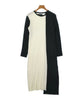 UNITED TOKYO JAPAN. BlackxIvory Nylon/Cotton Knit Dress