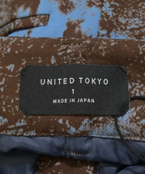 UNITED TOKYO JAPAN. BrownxBlue Abstract Paint Pattern Pants