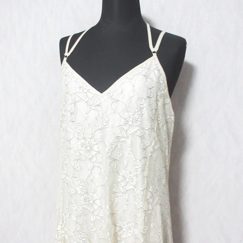 PROPORTION BODY DRESSING JAPAN. Back Ribbon Lace Ivory Color Cami Slip Dress