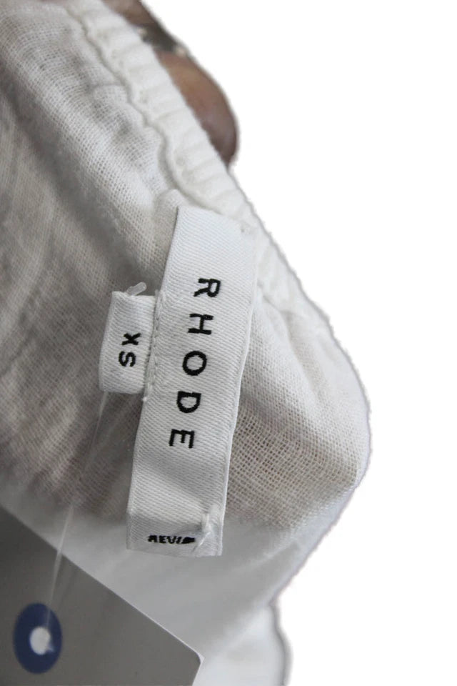 RHODE  Maxi Bohemian White Square Neck Short Sleeve Dress