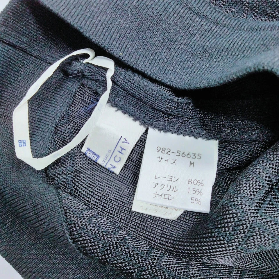 Givenchy PARIS.Black Rayon Acrylic Nylon Logo Skirt