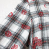 AS KNOW ANY WEAR JAPAN. Gray and Red Check Embroidered Long Sleeve Dress