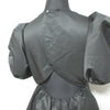 NOBLE JAPAN. 24SS COLLECTION. Black Taffeta Back Open Peplum Blouse