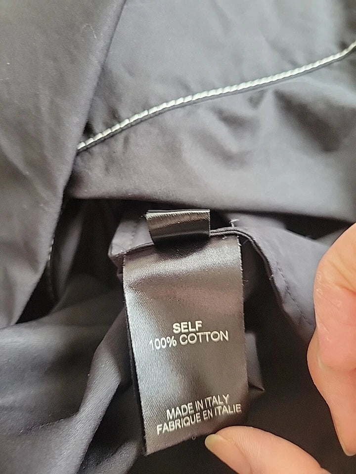 Meryll Rogge Belgian. Black Big Collar Cotton Poplin Contrast Stitch Shirt  2025 Paris Andam Fashion Award Winner