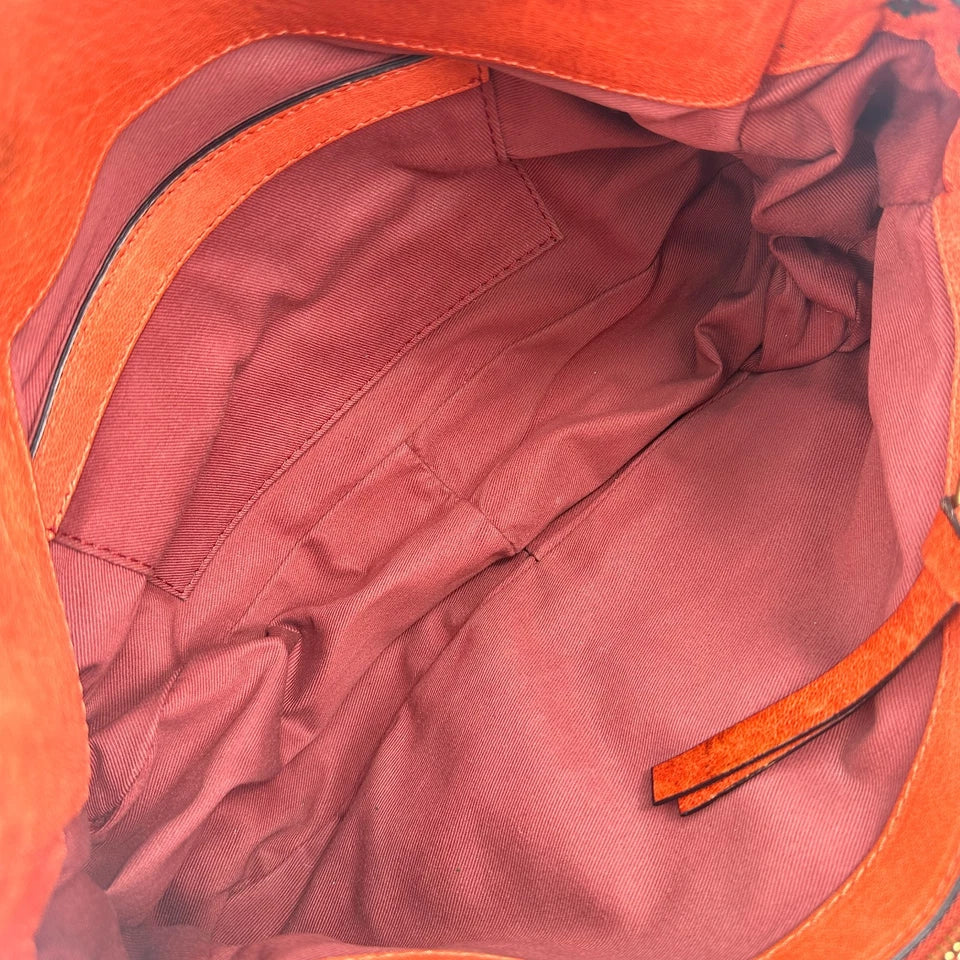 Chloe Paris. Vintage Terracotta Orange Distressed Leather Hand Bag Shoulder Bag