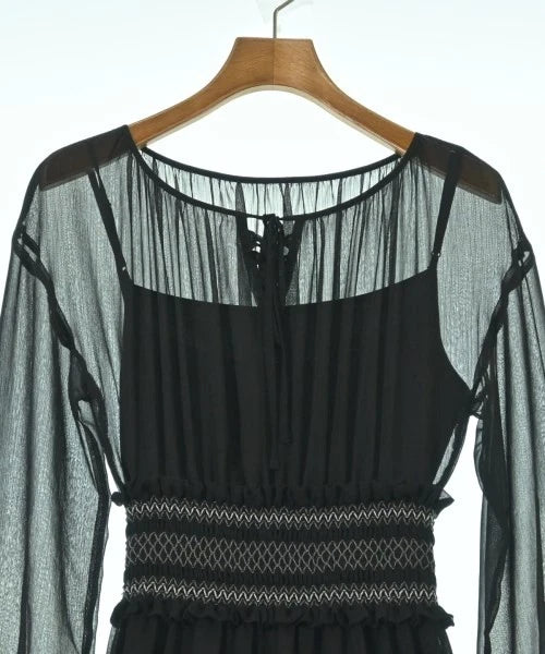 Rirandture Japan. Black/Cami Semi Sheer Cotton/Poly Blend Dress