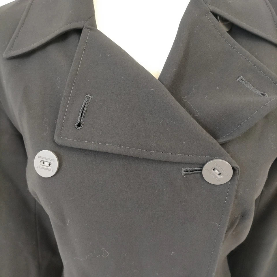Burberry UK. Black Cotton Trench Style Coat