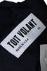 Toit Volant Black PolyTech. Round Neck Cold Shoulder A-Line Mini Dress