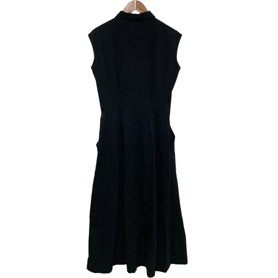 Yohji Yamamoto Y'S JAPAN.  Vintage Black Sleeveless Shirt Dress