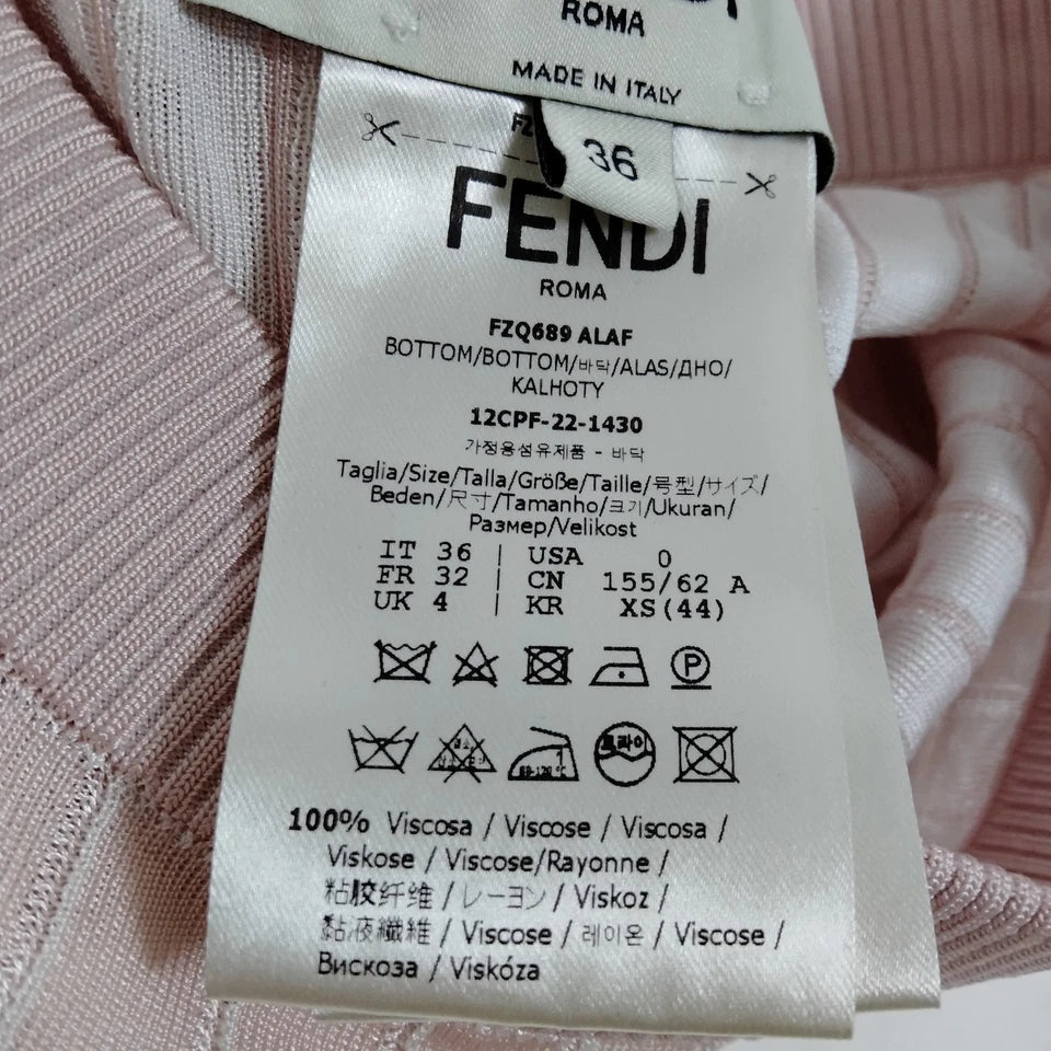 Fendi Italy. Vintage Pink Rayon Knit Long Skirt