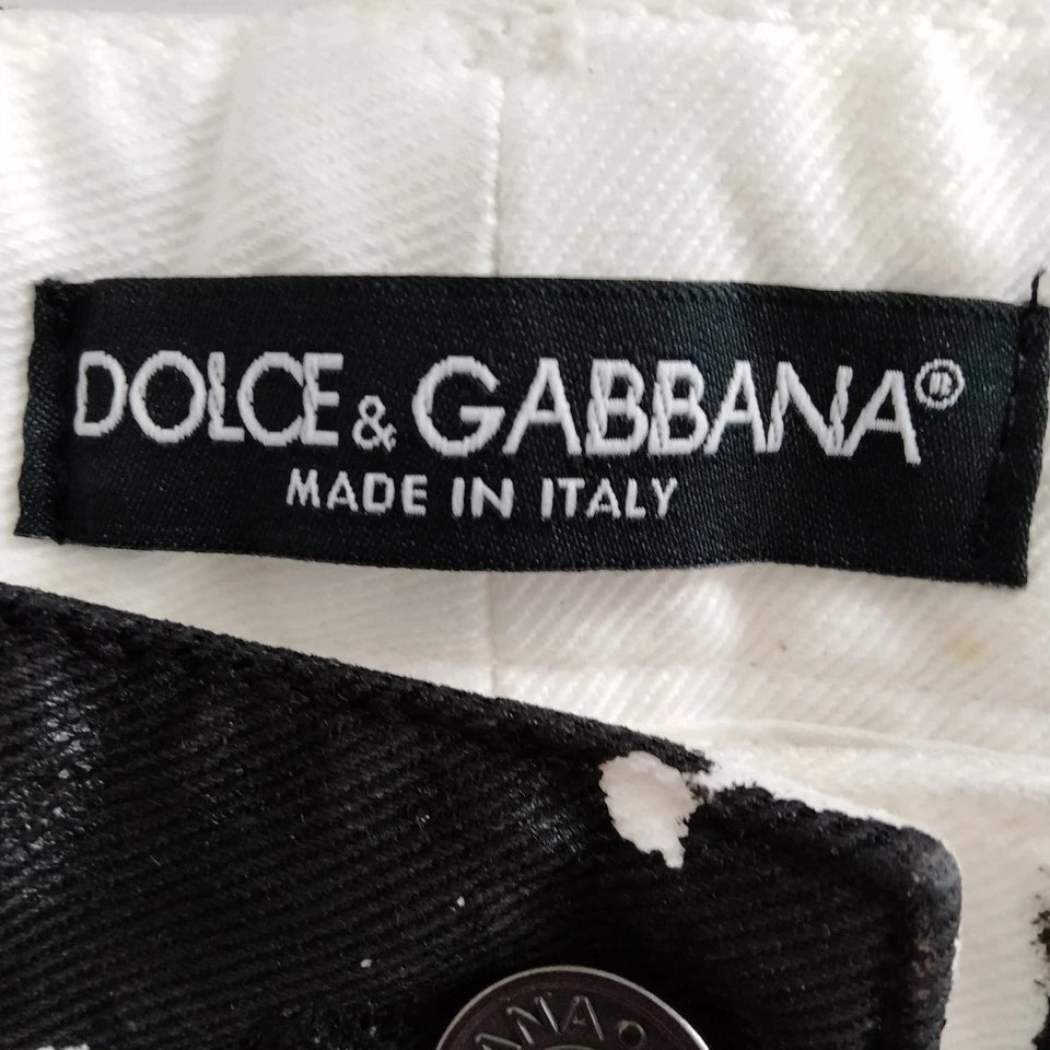 DOLCE&GABBANA ITALY. Black Cotton Polyurethane Pants