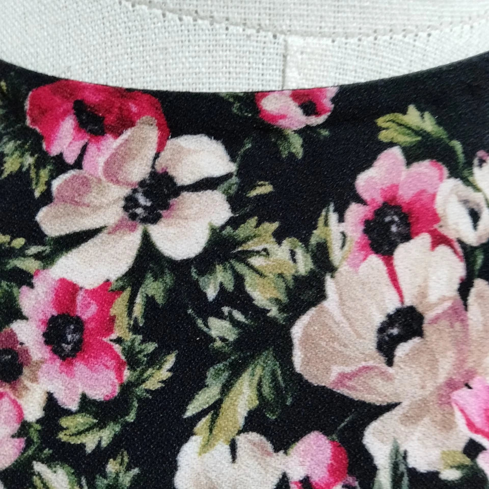 DOLCE&GABBANA ITALY. Black Rayon Floral Top
